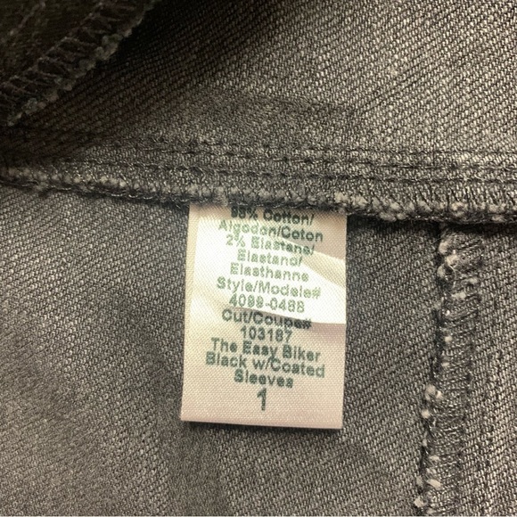 Current/Elliott "Easy Biker" Jacket Black Grey Dark Denim Moto Edgy Size Small - Picture 11 of 14